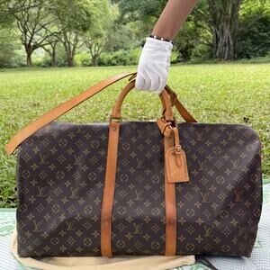 Louis Vuitton Monogram Keepall Bandouliere 60 Boston Bag Authentic